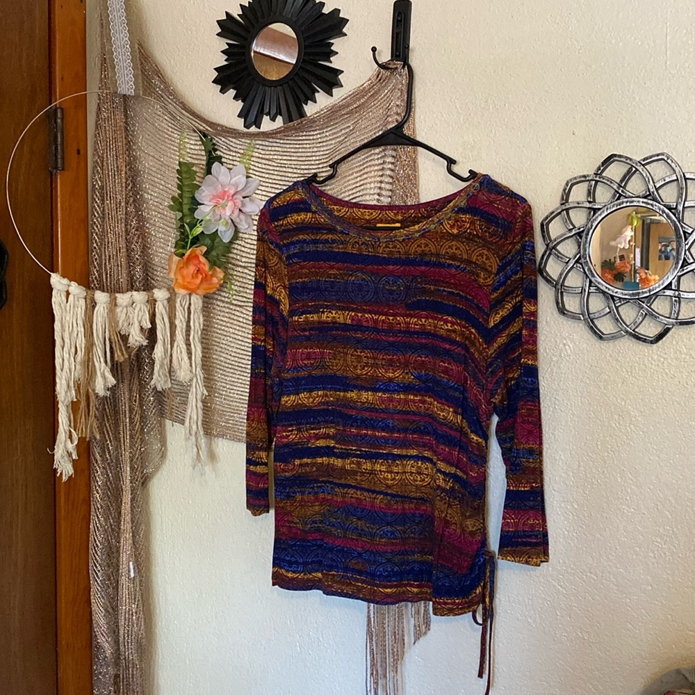 Ruby Rd. Multicolor Striped Top - Picture 3 of 3